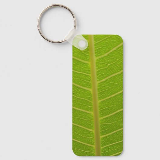 Green Leaf and Cake Metal Rectangle Sleutelhanger (Voorkant)