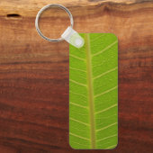 Green Leaf and Cake Metal Rectangle Sleutelhanger (Voorkant)