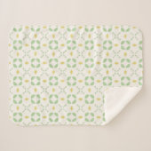 Green leaf and yellow hive tile pattern sherpa deken (Voorkant (horizontaal))