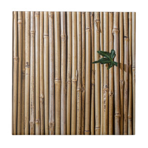 Green Leaf Bamboo Abstract Patroon Tegeltje