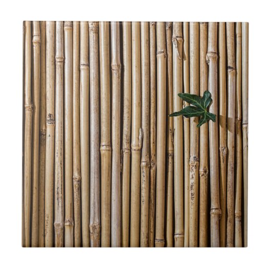 Green Leaf Bamboo Abstract Patroon Tegeltje (Voorkant)