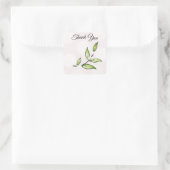 Green Leaf bedankt Vierkante Sticker (Tas)