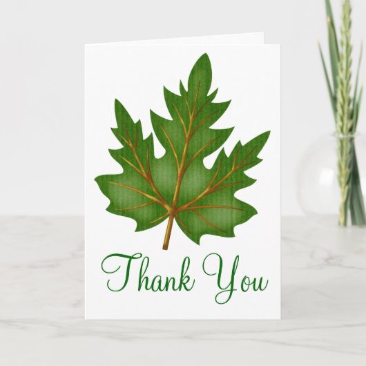  Green Leaf Bedankt Wenskaart Design (Voorkant)