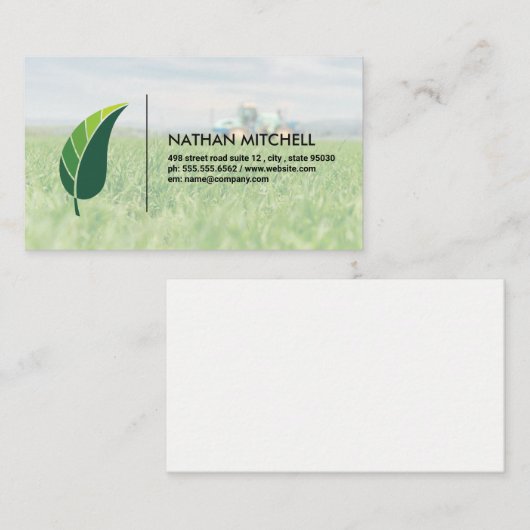 Green Leaf / Boerderij en tractor Visitekaartje (Voorkant / Achterkant)
