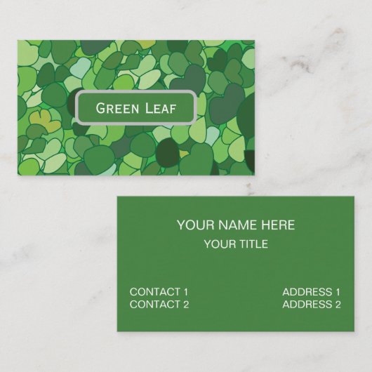 Green Leaf Botanical Visitekaartje (Voorkant / Achterkant)