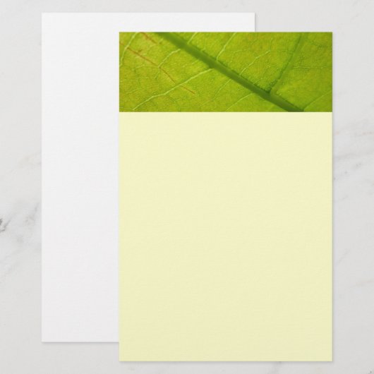 Green Leaf Botanische Natuur Fotografie Briefpapier (Voorkant / Achterkant)