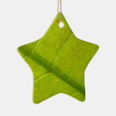Green Leaf Botanische Natuur Fotografie Keramisch Ornament (Rechts)