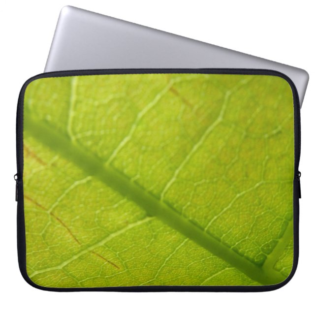 Green Leaf Botanische Natuur Fotografie Laptop Sleeve (Voorkant)