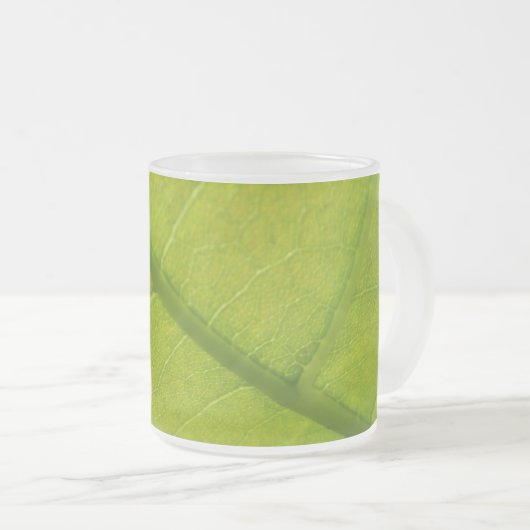 Green Leaf Botanische Natuur Fotografie Matglas Koffiemok (Voorkant rechts)