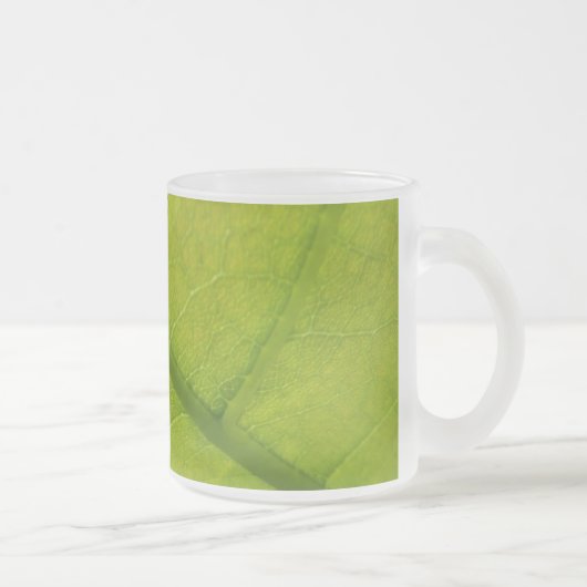 Green Leaf Botanische Natuur Fotografie Matglas Koffiemok (Rechts)