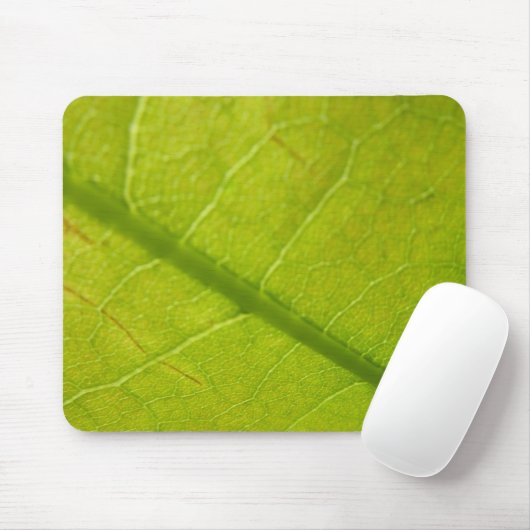 Green Leaf Botanische Natuur Fotografie Muismat (Met muis)