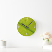 Green Leaf Botanische Natuur Fotografie Ronde Klok (Huis)