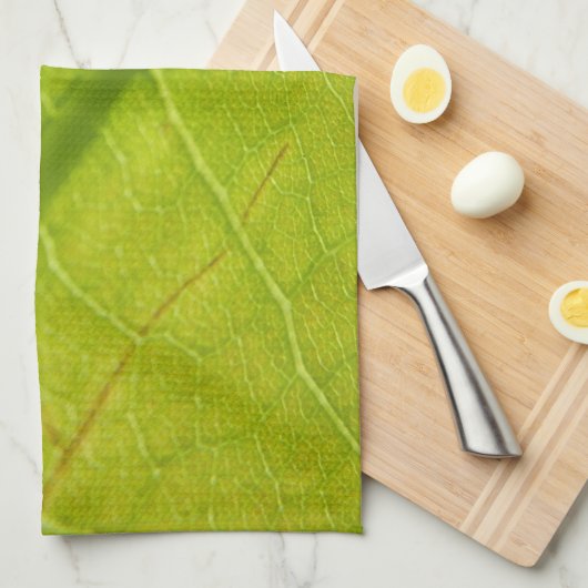 Green Leaf Botanische Natuur Fotografie Theedoek (Quarter Fold)