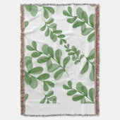Green Leaf Branch Pattern Art Deken (Voorkant Verticaal)