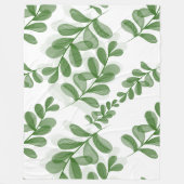 Green Leaf Branch Pattern Art Fleece Deken (Voorkant)