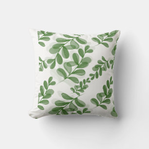 Green Leaf Branch Pattern Art Kussen