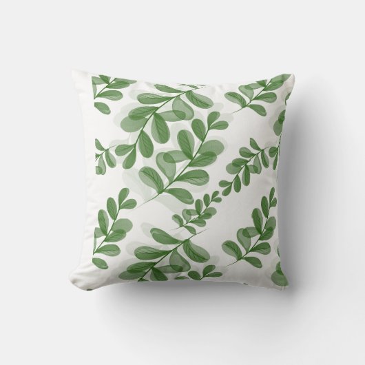Green Leaf Branch Pattern Art Kussen (Voorkant)