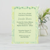 Green Leaf Bridal Luncheon Invitation Kaart (Staand voorkant)