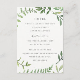 Green Leaf Bruiloft Hotel Accommodatie Informatiekaartje