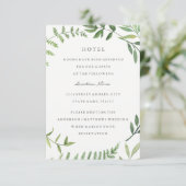 Green Leaf Bruiloft Hotel Accommodatie Informatiekaartje (Staand voorkant)