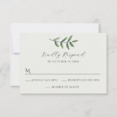 Green Leaf bruiloft RSVP Kaartje (Voorkant)