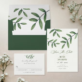 Green Leaf bruiloft RSVP Kaartje
