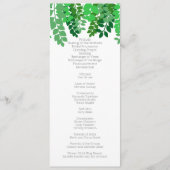 Green Leaf Canopy Wedding Programmakaart (Voorkant)