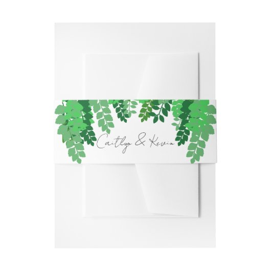 Green Leaf Canopy Wedding Uitnodigingen Wikkel (Voorkant Voorbeeld)