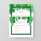 Green Leaf Canopy Wedding Uitnodigingen Wikkel