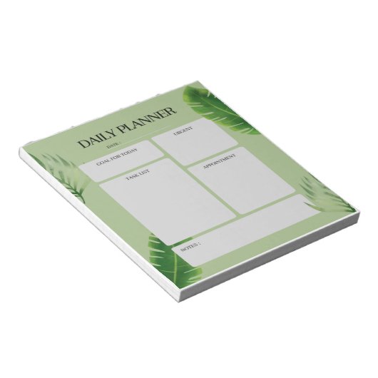 Green Leaf Daily Planner Notitieblok (Schuin)