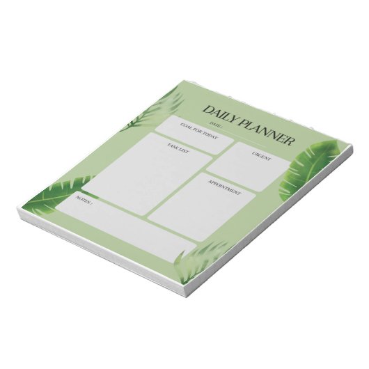 Green Leaf Daily Planner Notitieblok (Linkerzijde)