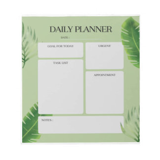Green Leaf Daily Planner Notitieblok
