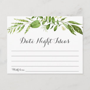 Green Leaf Date Night Ideas Kaarten, rustiek groen Briefkaart