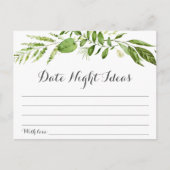 Green Leaf Date Night Ideas Kaarten, rustiek groen Briefkaart (Voorkant)