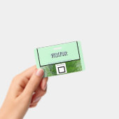 Green Leaf Detail Aangepaste Naam Afbeelding Bezoe Badge (Handheld)