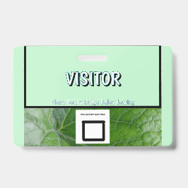 Green Leaf Detail Aangepaste Naam Afbeelding Bezoe Badge