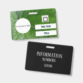 Green Leaf Detail Aangepaste Naam Afbeelding Medew Badge (Voor- en achterkant)