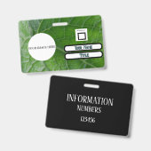 Green Leaf Detail Aangepaste Naam Afbeelding Medew Badge (Voor- en achterkant)