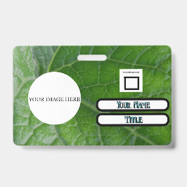 Green Leaf Detail Aangepaste Naam Afbeelding Medew Badge