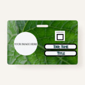 Green Leaf Detail Aangepaste Naam Afbeelding Medew Badge (Voorkant)