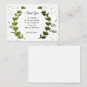 Green Leaf Dot Pattern Hartelijk dank Notitiekaartje (Voorkant / Achterkant)