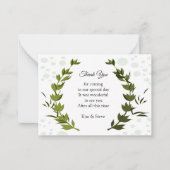 Green Leaf Dot Pattern Hartelijk dank Notitiekaartje (Voorkant)