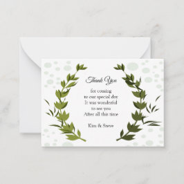 Green Leaf Dot Pattern Hartelijk dank Notitiekaartje