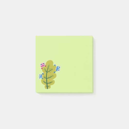 Green Leaf Eaters Cute Cartoon Bugs Post-it® Notes (Voorkant)