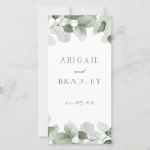 Green Leaf Elegant Modern Wedding Ceremony Program (Voorkant)