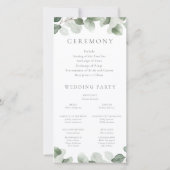 Green Leaf Elegant Modern Wedding Ceremony Program (Achterkant)