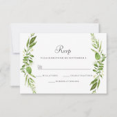 Green Leaf Elegant Wedding RSVP (Voorkant)