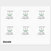 Green leaf first communion  ronde sticker (Vel)