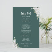 Green Leaf Floral Bedankt en huwelijksmenu (Staand voorkant)