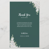 Green Leaf Floral Bedankt en huwelijksmenu (Achterkant)